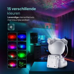 De vijftien kleurstanden van de maan astronaut projector