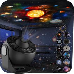 Black planetarium projector with its film discs