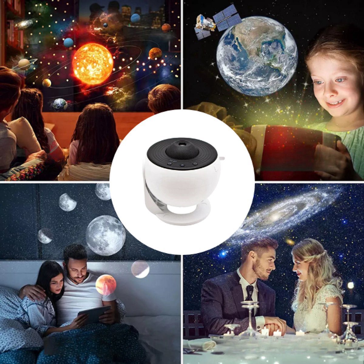 The projector used in a nursery, a living room and on a date night